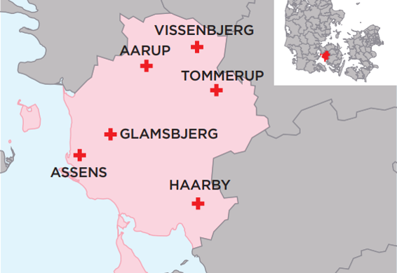 Assens kommunekreds består af afdelingerne Assens, Glamsbjerg, Vissenbjerg, Haarby, Tommerup og Aarup.